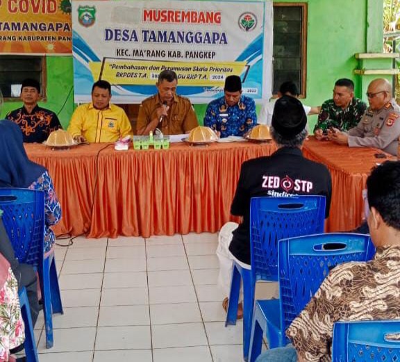 Kapolsek Ma’rang Pangkep Hadiri MusrenbangDes Tahun 2023 Di Aula Kantor Desa Tamangapa