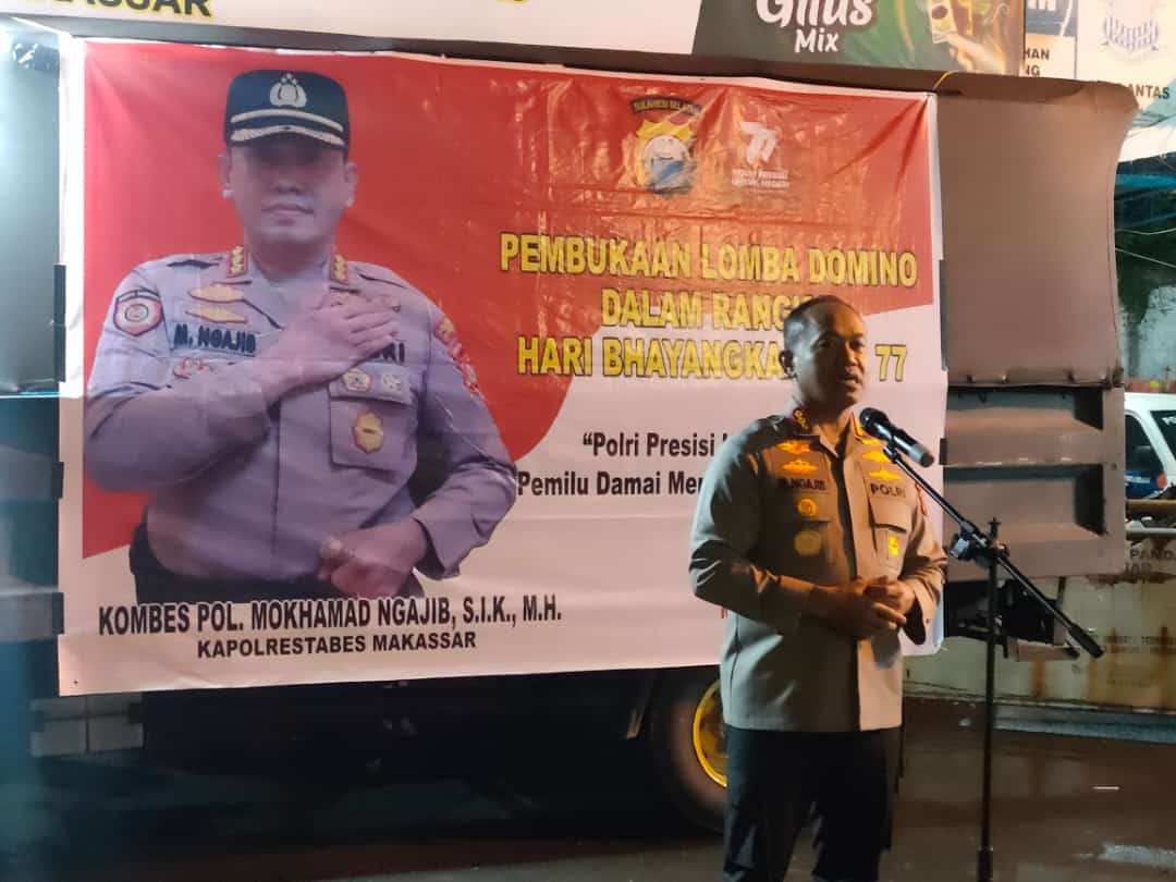 Polrestabes Makassar Gelar Pertandingan Domino untuk Memperingati Hari Bhayangkara ke-77