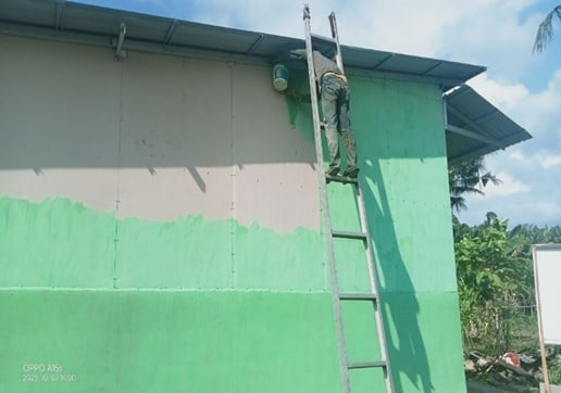 Satgas TMMD Tanggapun Sudah Terasa Lantai, Kejar Penyelesaian Pengecetan