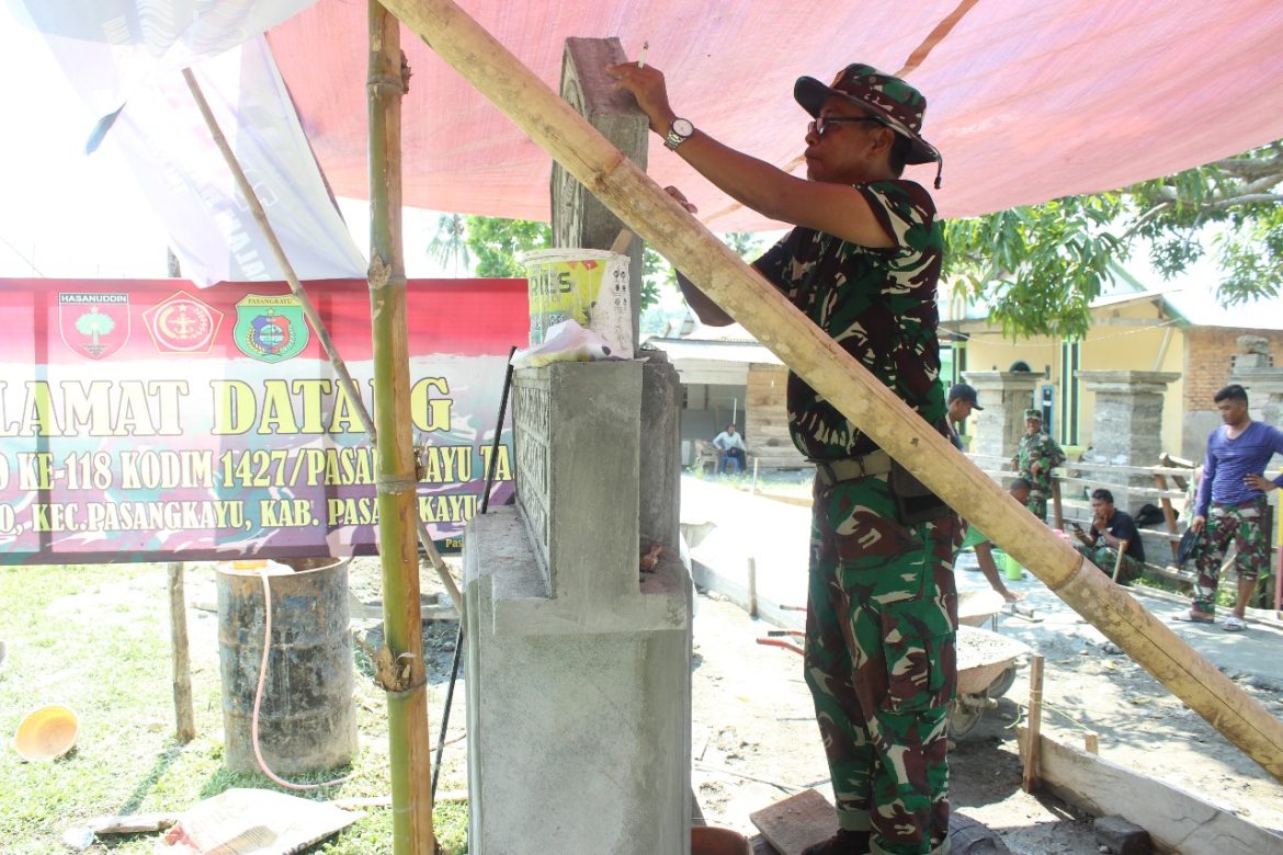 Target Pengerjaan Capai 100% Tugu Dipersiapkan Jelang Peresmian Program TMMD 118 Kodim 1427/Pasangkayu