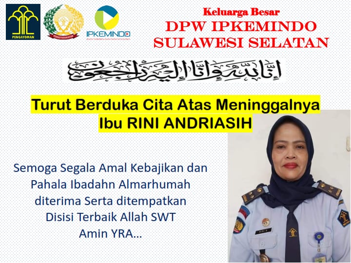 Turut Berduka Cita Atas Meninggalnya Rini Andriasih Pegawai Bapas Kelas I Makassar
