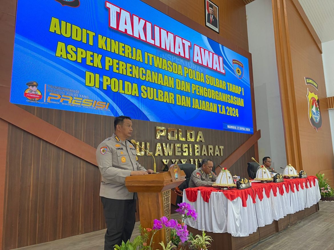 Irwasda Polda Sulbar Buka Kegiatan Taklimat Awal Audit Kinerja Tahap I