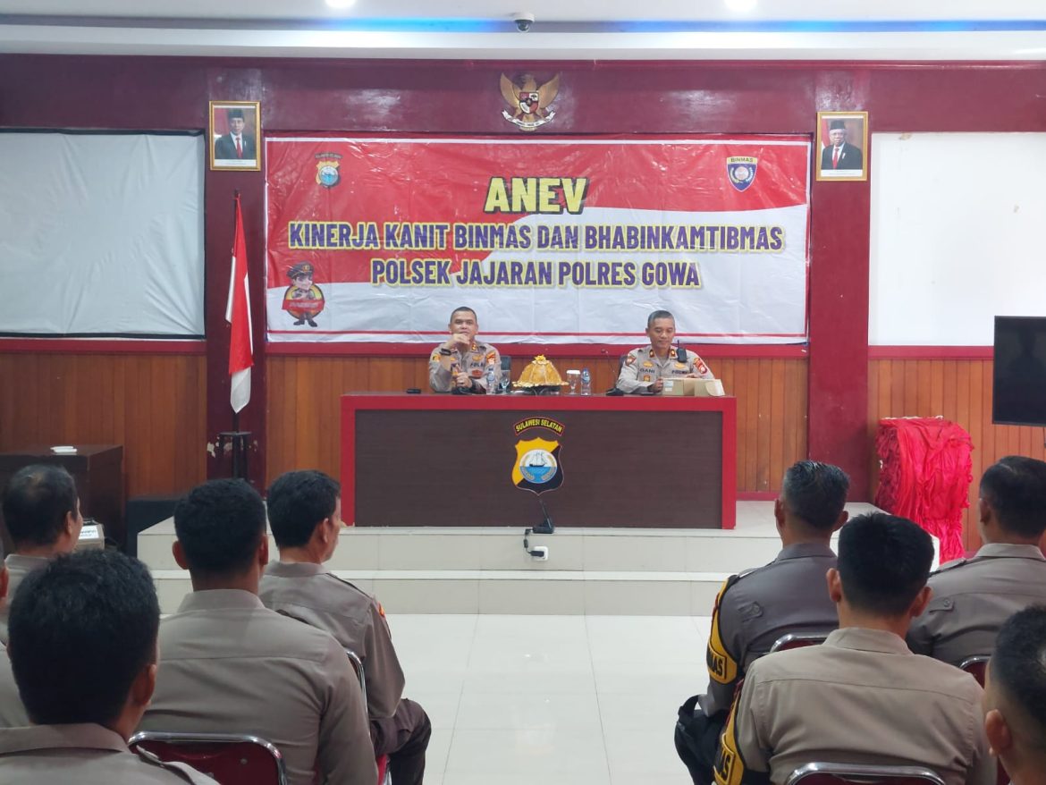 Kapolres Gowa Pimpin Anev Kinerja Kanit Binmas dan Bhabinkamtibmas Polsek Jajaran   