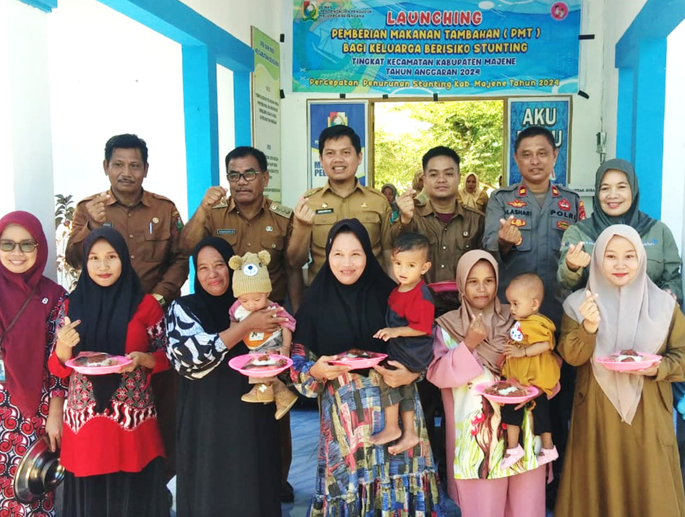 Kapolsek Sendana Hadiri Peluncuran Pemberian Makanan Tambahan untuk Keluarga Berisiko Stunting 
