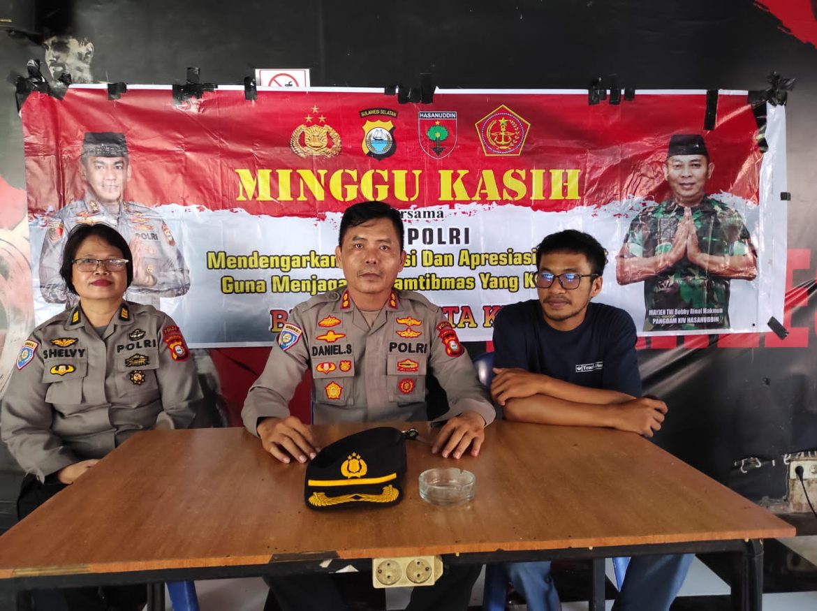 Minggu Kasih Polda Sulsel Sasar Pengunjung Warkop 51 Kec.Biringkanaya