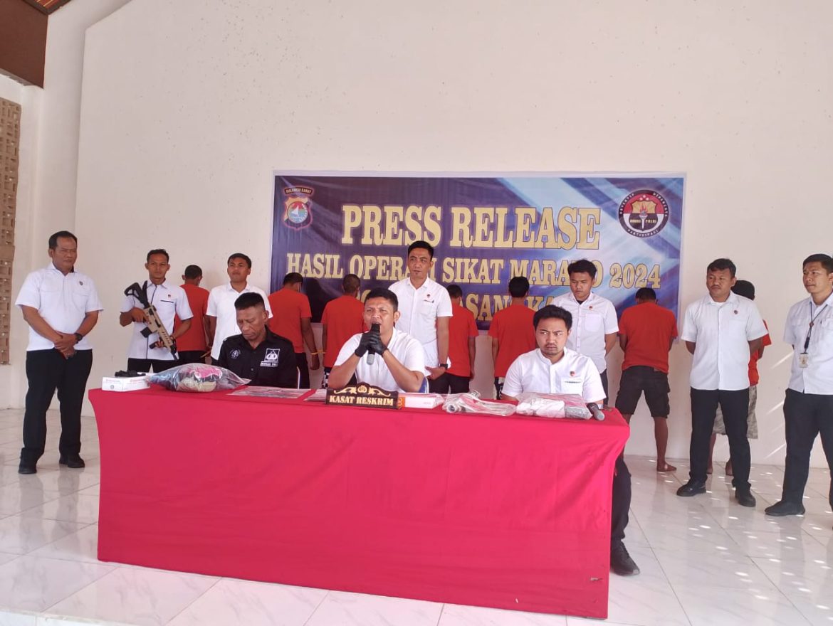 Press Release Polres Pasangkayu Dalam Operasi Sikat Marano 2024, mengungkap 11 Kasus Berbeda Beda
