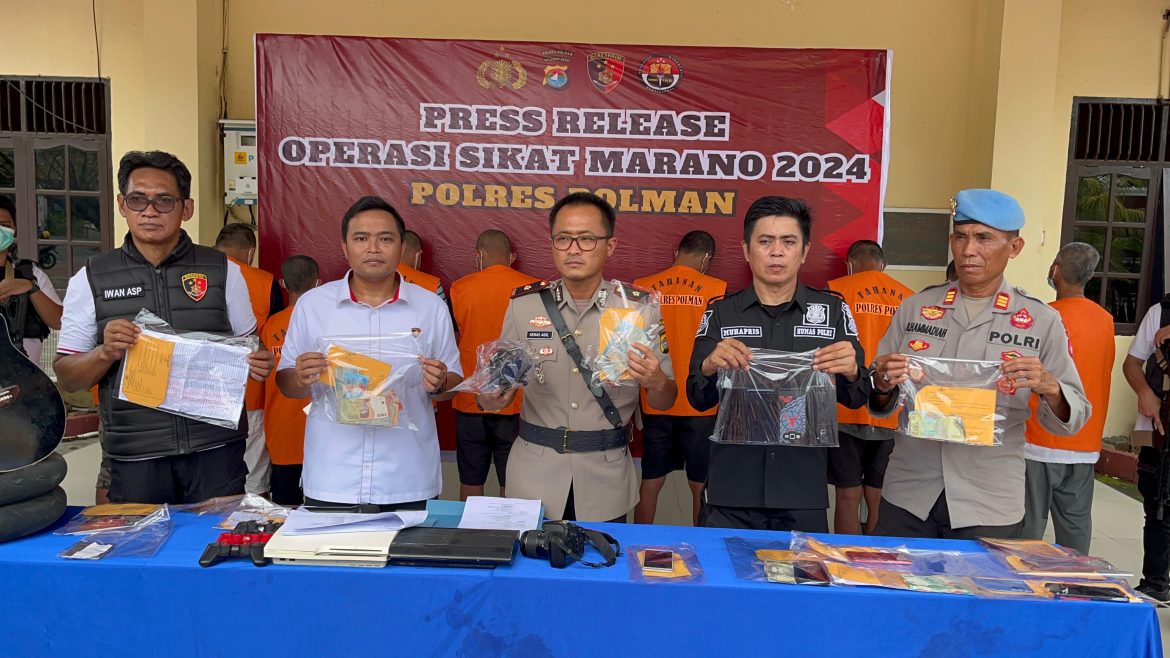 Polres Polman Laksanakan Press Release Hasi Operasi Sikat Marano 2024