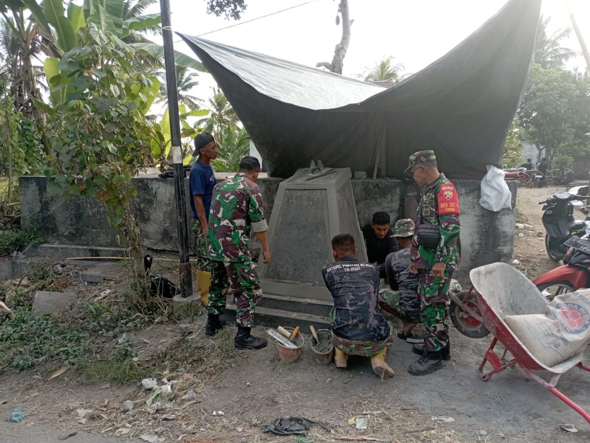Pembangunan Tugu Prasasti 121 Kodim 1615/Lombok Timur Menandakan Akan Berakhirnya Program TMMD