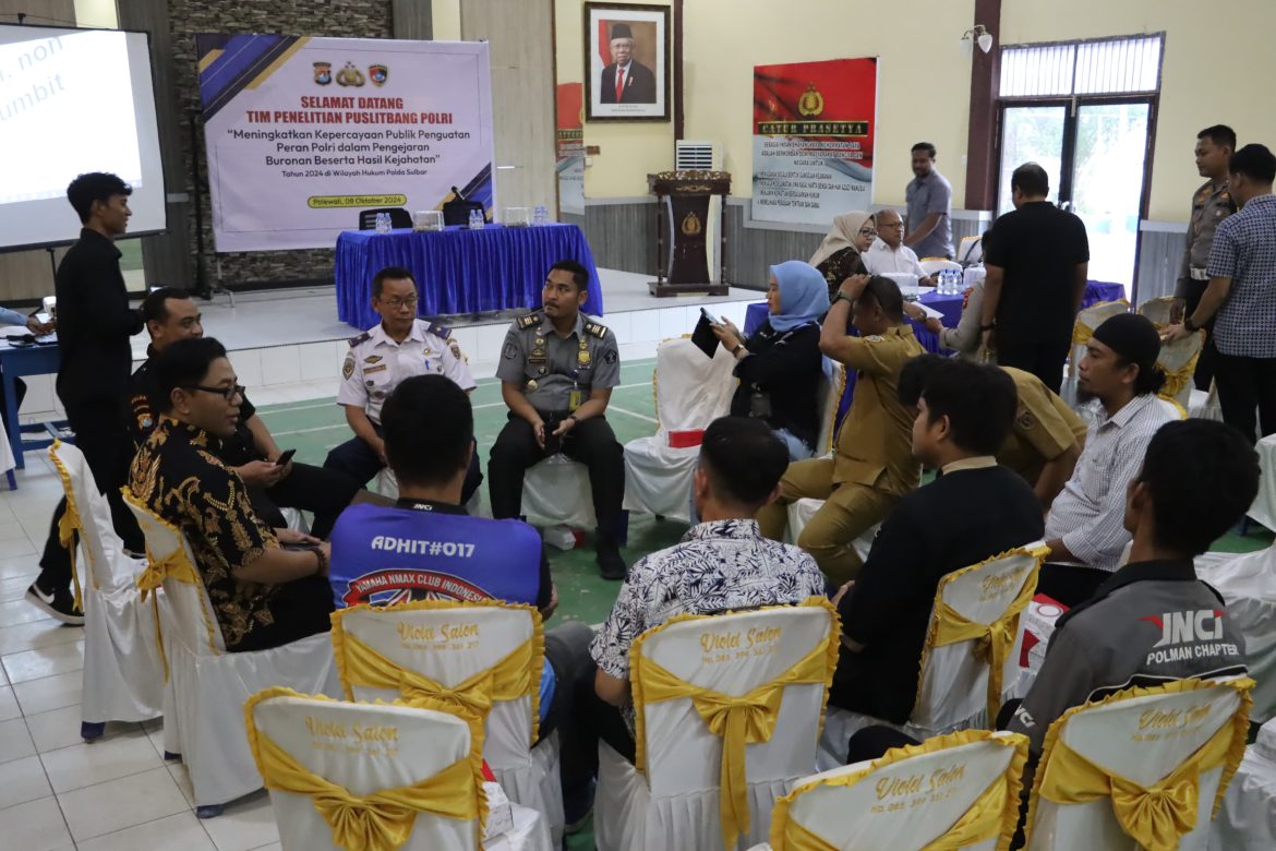 Polres Polman Sambut Kunjungan Tim Puslitbang Polri Untuk Penelitian Peningkatan Kepercayaan Publik