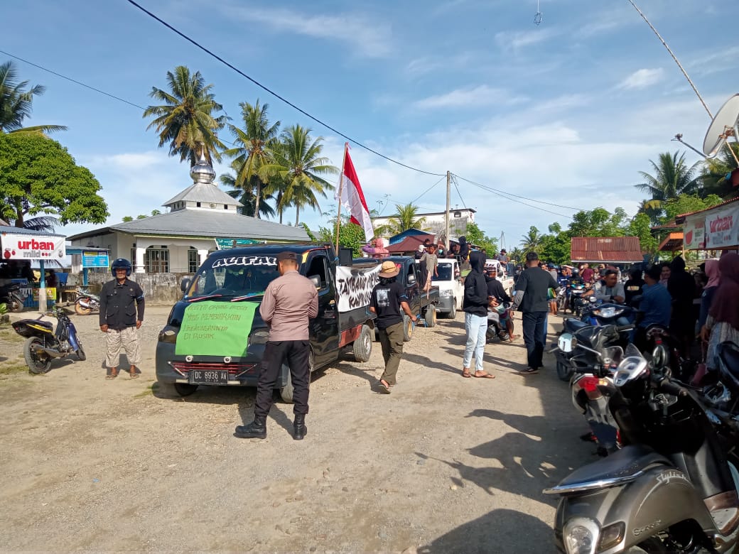 Polsek Karossa Laksanakan Pengamanan Aksi Damai Aliansi Masyarakat Pesisir