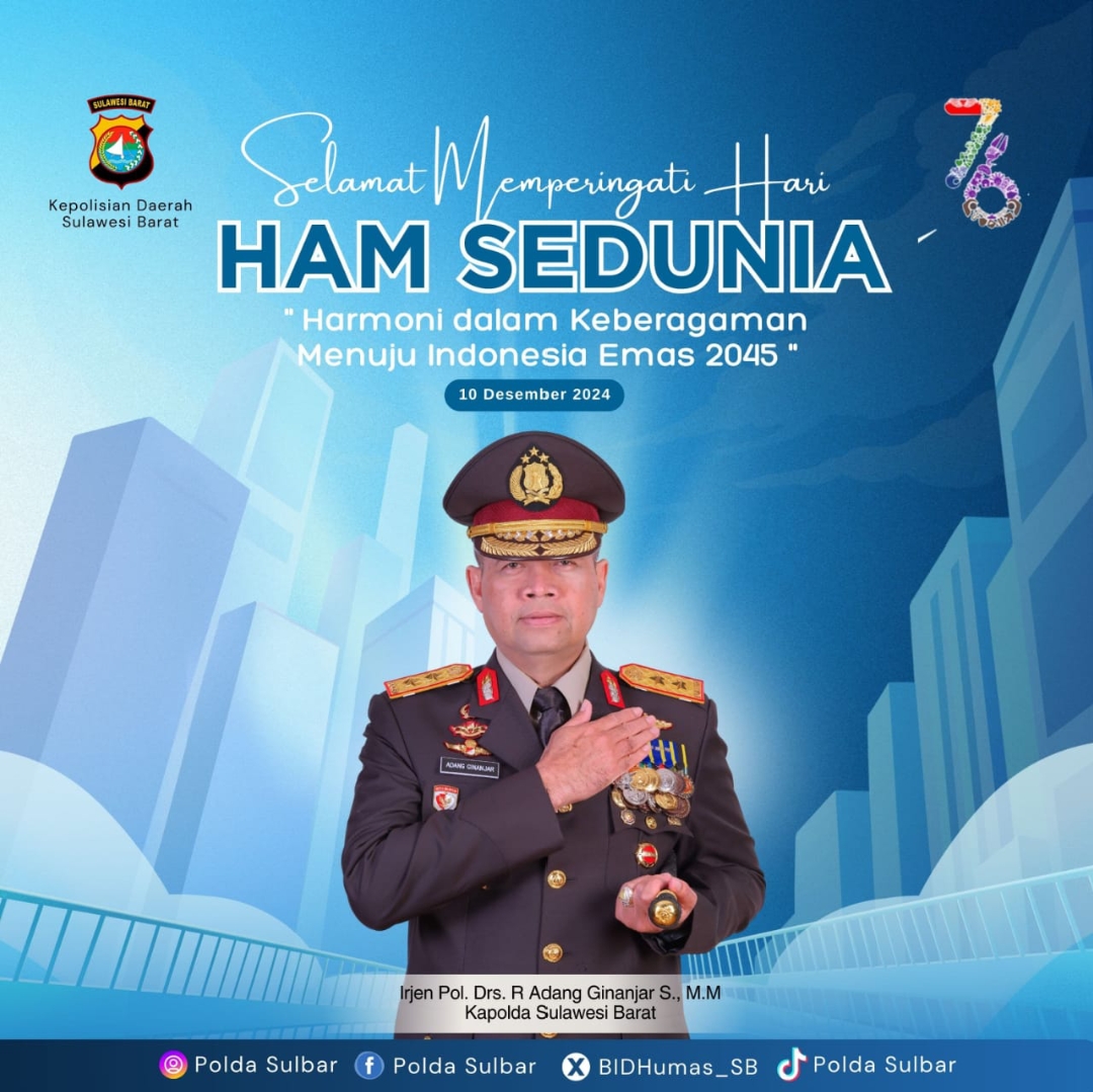 Kapolda Sulbar: Selamat Hari Hak Asasi Manusia Sedunia Yang ke-76