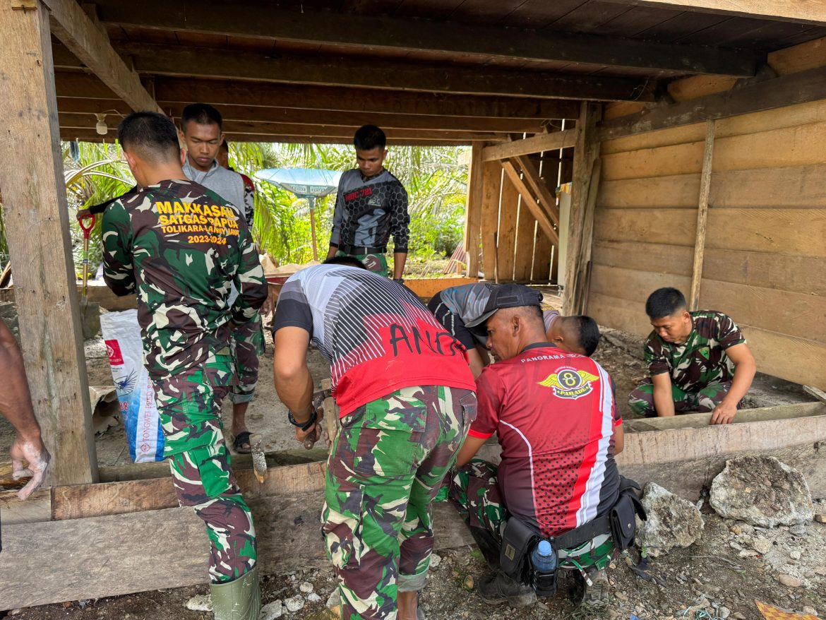 Kelanjutan TNI Bangun Rumah Layak Huni Untuk Warga Kurang Mampu Masih Dalam Proses Pengerjaan 