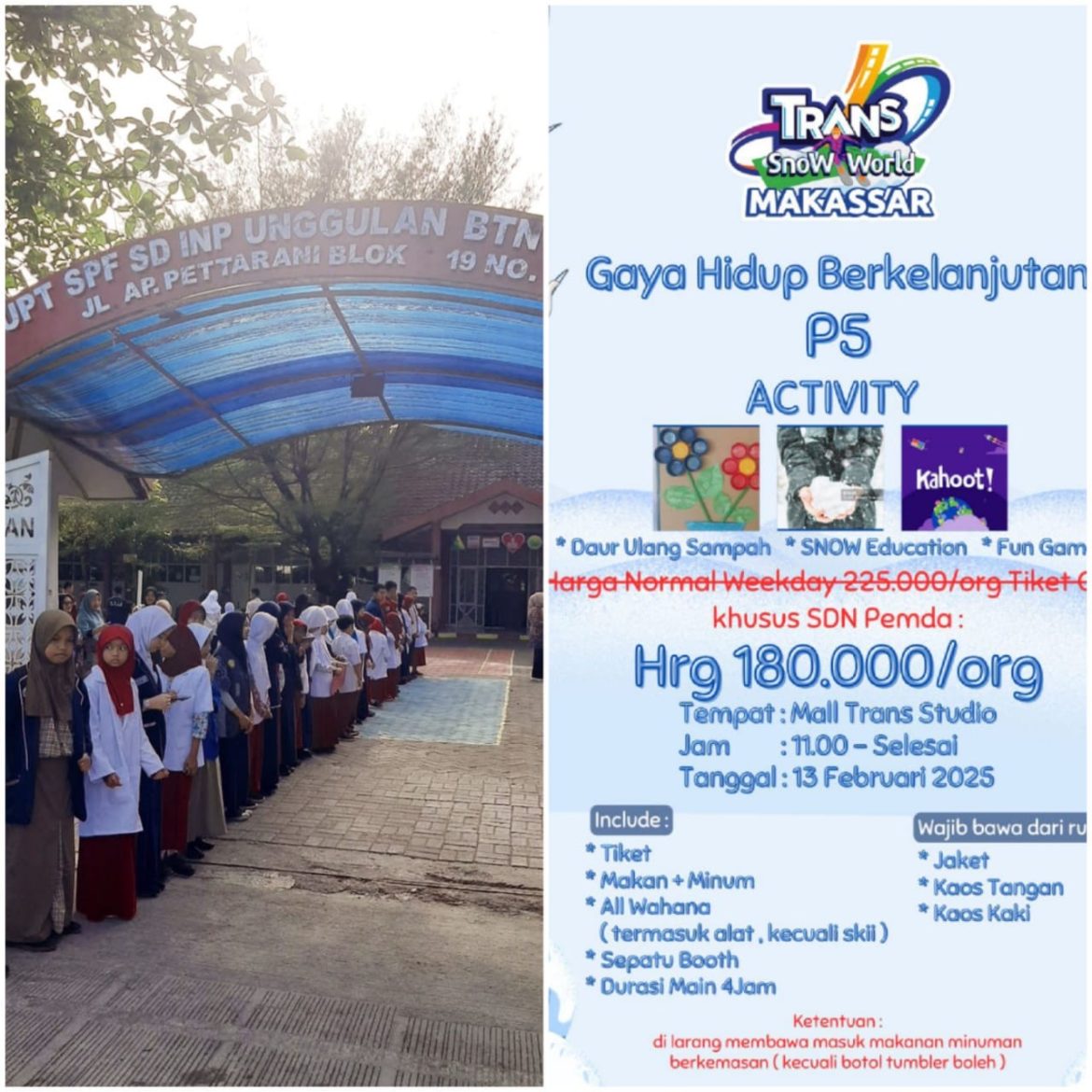 Orang Tua Siswa Endus Dugaan Pungli Karya Wisata SDI Unggulan BTN Pemda di TSM