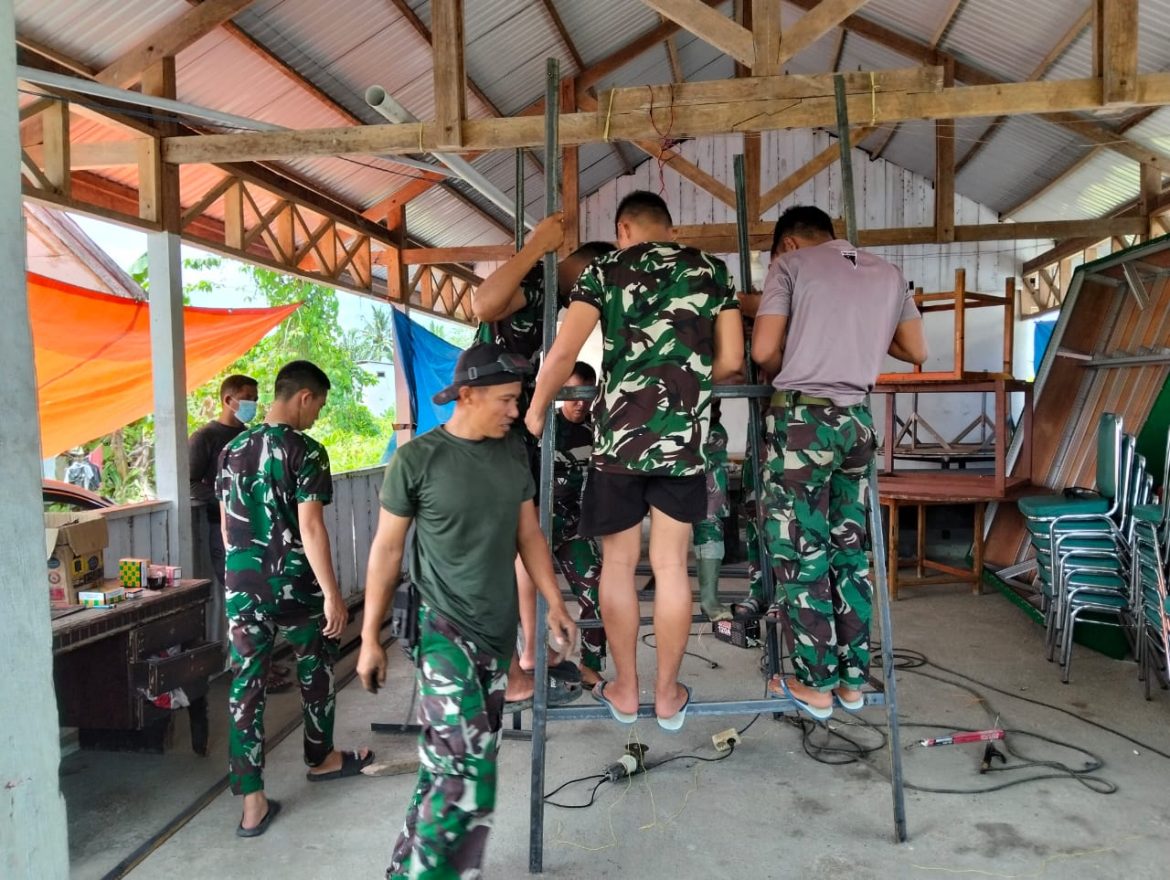 Satgas TMMD Ke-123 Bangun Rangka Tandon Sumur Bor Kedua Di Desa Benggaulu