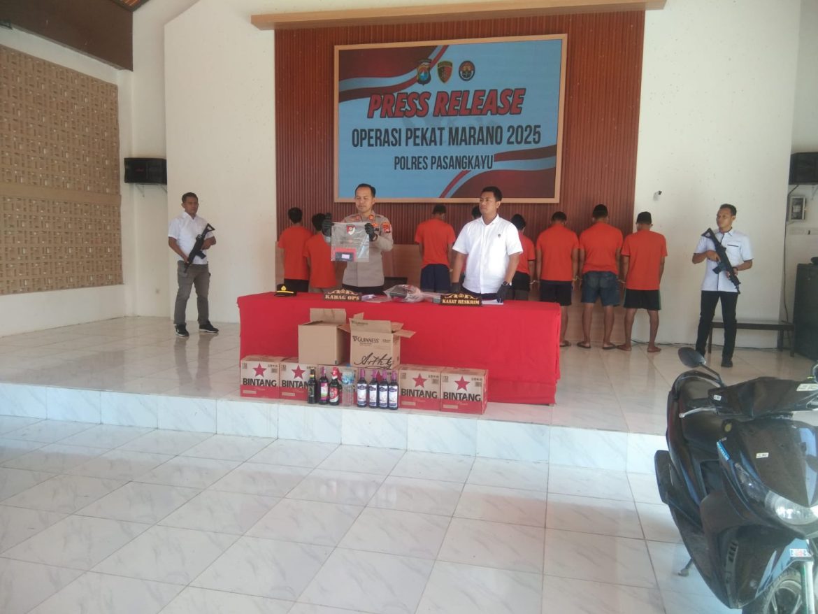 Press release Polres Pasangkayu Ungkap 15 Kasus Operasi Pekat Marano 2025