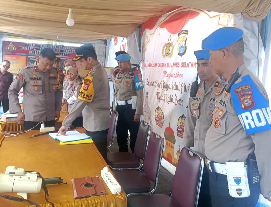 Kapolrestabes Makassar Bersama PJU Polrestabes Makassar Kontrol Pos PAM Terminal Daya