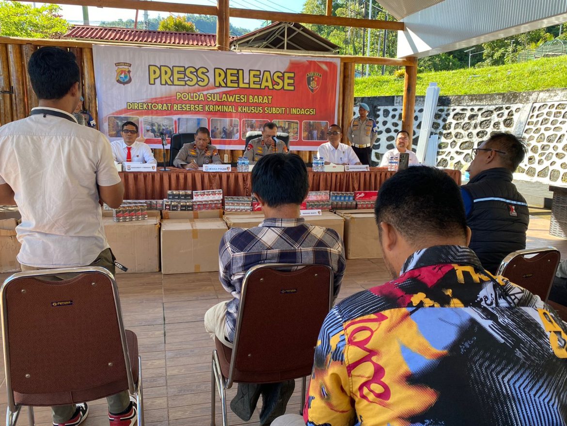 Polda Sulbar Bongkar Peredaran Rokok Ilegal Senilai Miliaran Rupiah