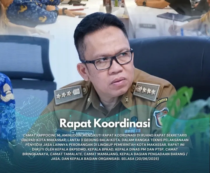 Potret Aminuddin Saat Ikut Rapat Diruang Sekda Kota Makassar