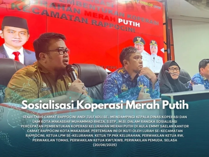 Sosialisasi Koperasi Merah Putih, Sekcam Rappocini Dampingi Kepala Dinas Koperasi