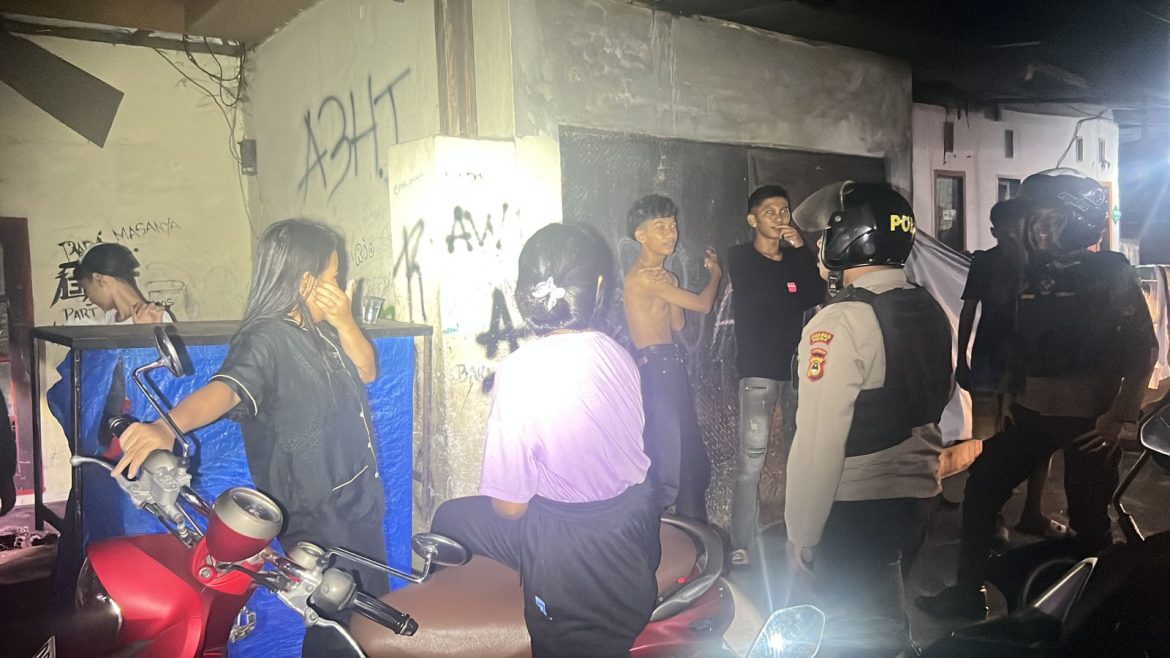 Satsamapta Polres Gowa Gelar Patroli Malam KRYD di Sejumlah Titik Rawan