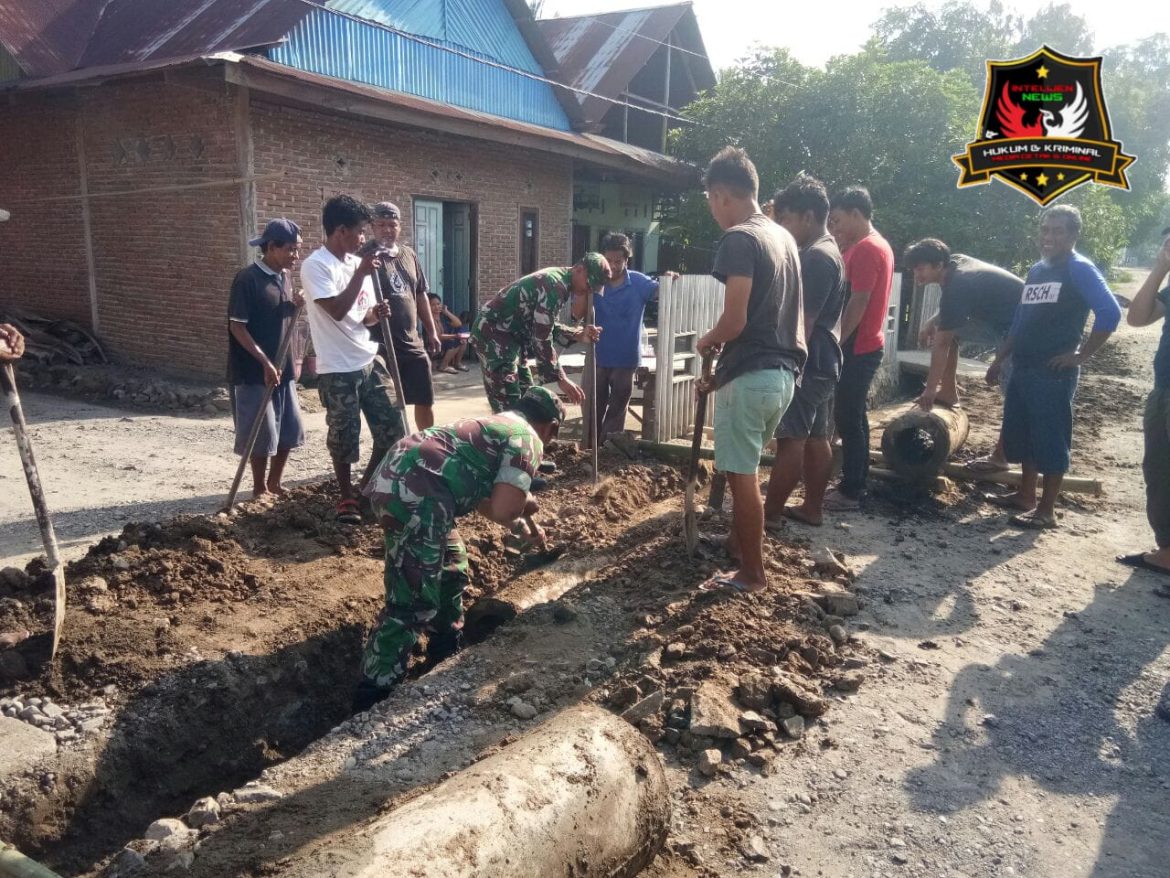 Koramil 1420-07 Baranti Gelar Aksi Bersih Selokan untuk Cegah Banjir dan DBD