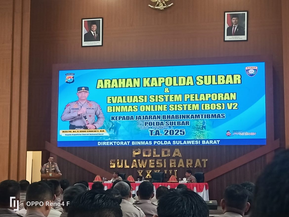 Kapolda Sulbar Beri Arahan dan Evaluasi Sistem BOS V2 kepada Seluruh Bhabinkamtibmas Polda Sulbar