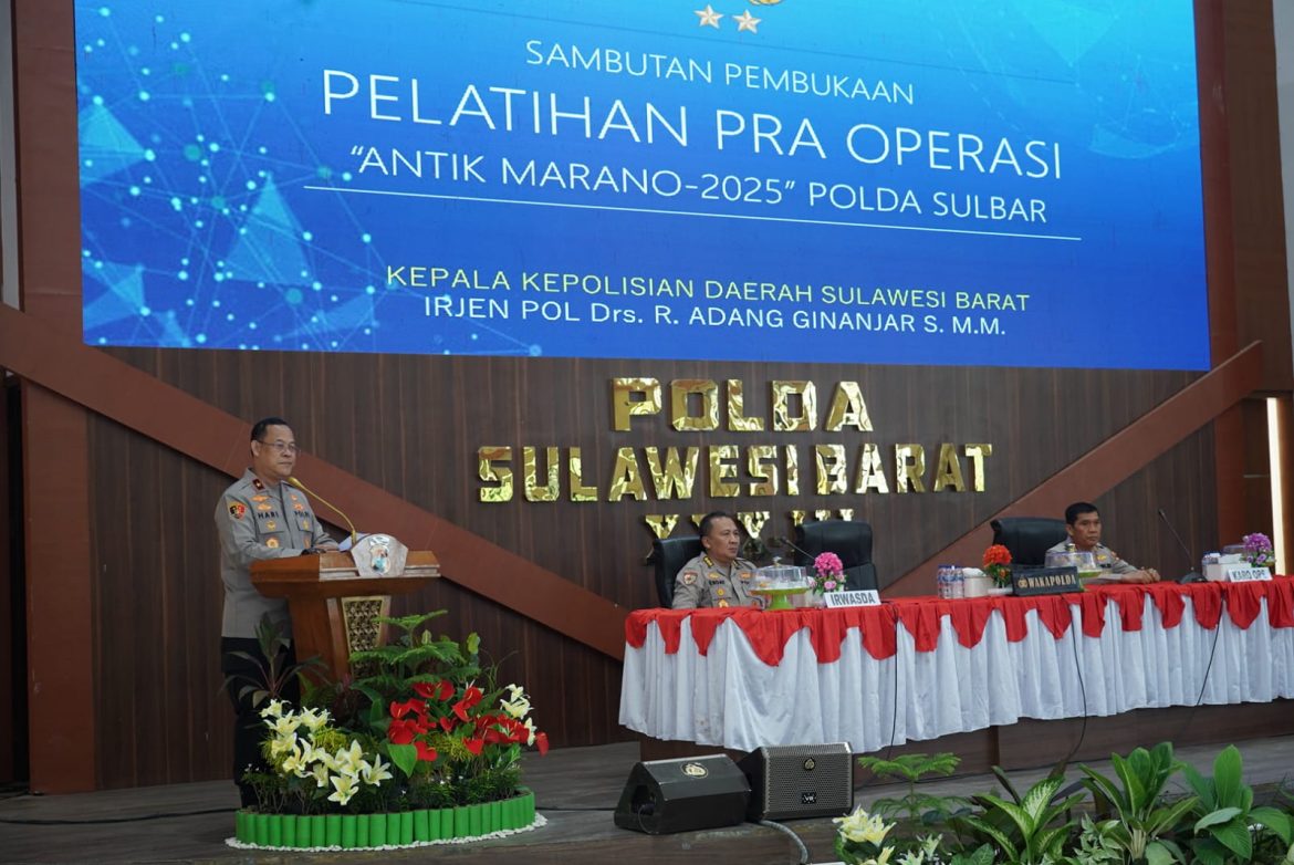 Wakapolda Sulbar Pimpin Latpra Ops Antik Marano 2025, Tekan Peredaran Narkoba di Sulawesi Barat