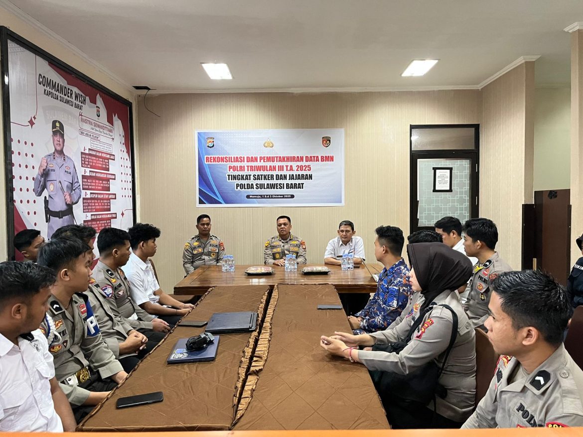 Biro Logistik Polda Sulbar Gelar Rekonsiliasi dan Pemutakhiran Data BMN Triwulan III 2025
