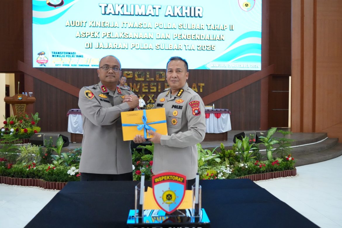 Kapolda Sulbar Tutup Audit Kinerja Tahap II Itwasda Polda Sulbar T.A. 2025