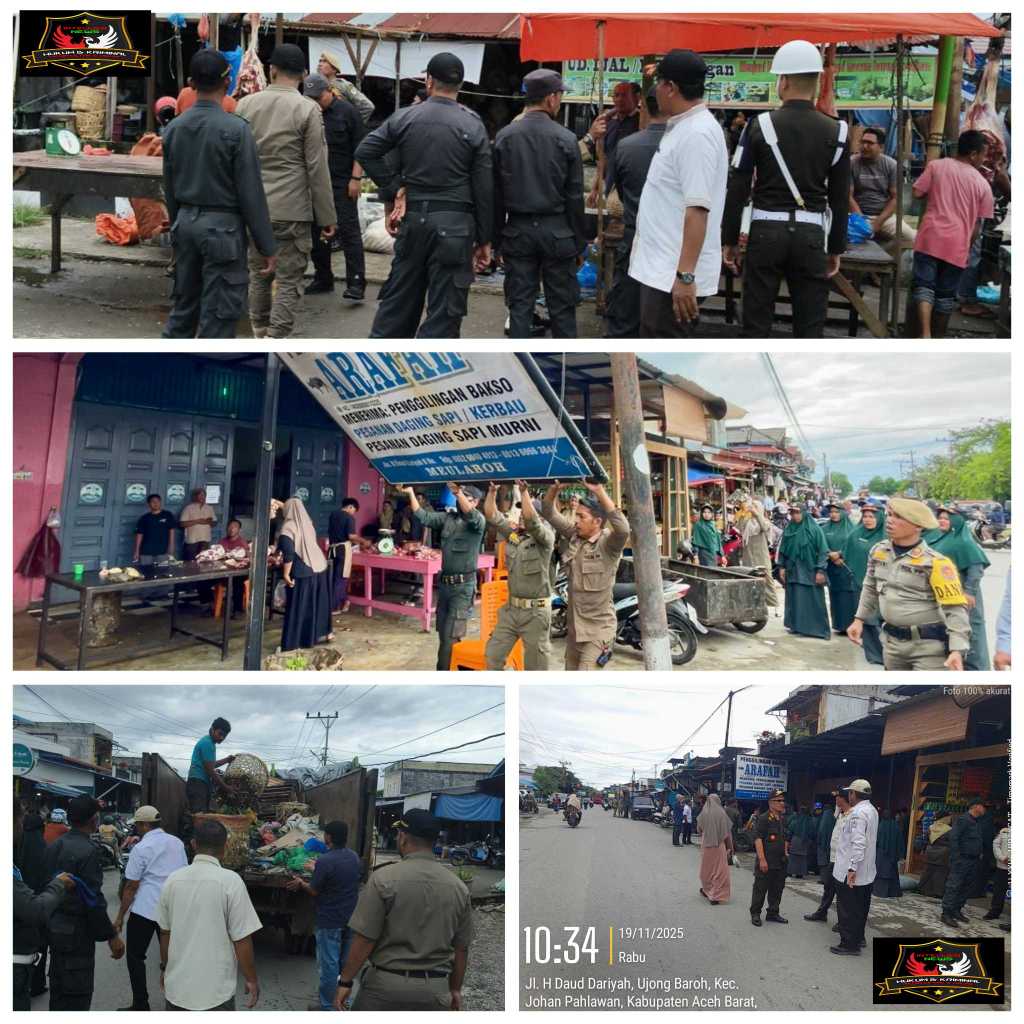 Penertiban Pedagang Kaki Lima di Pasar Bina Usaha Meulaboh Demi Wujudkan Kota Bersih dan Tertata.
