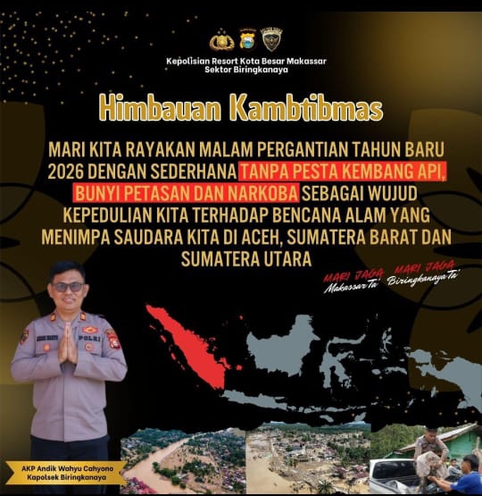 Kapolsek Biringkanaya Imbau Warga Rayakan Tahun Baru 2026 Secara Sederhana Tanpa Kembang Api dan Petasan