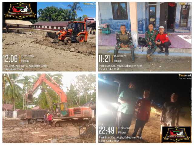 Macan Asia Indonesia Awasi Pembersihan SD Negeri Pasie Birah, Pastikan Belajar Mengajar Kembali Normal.