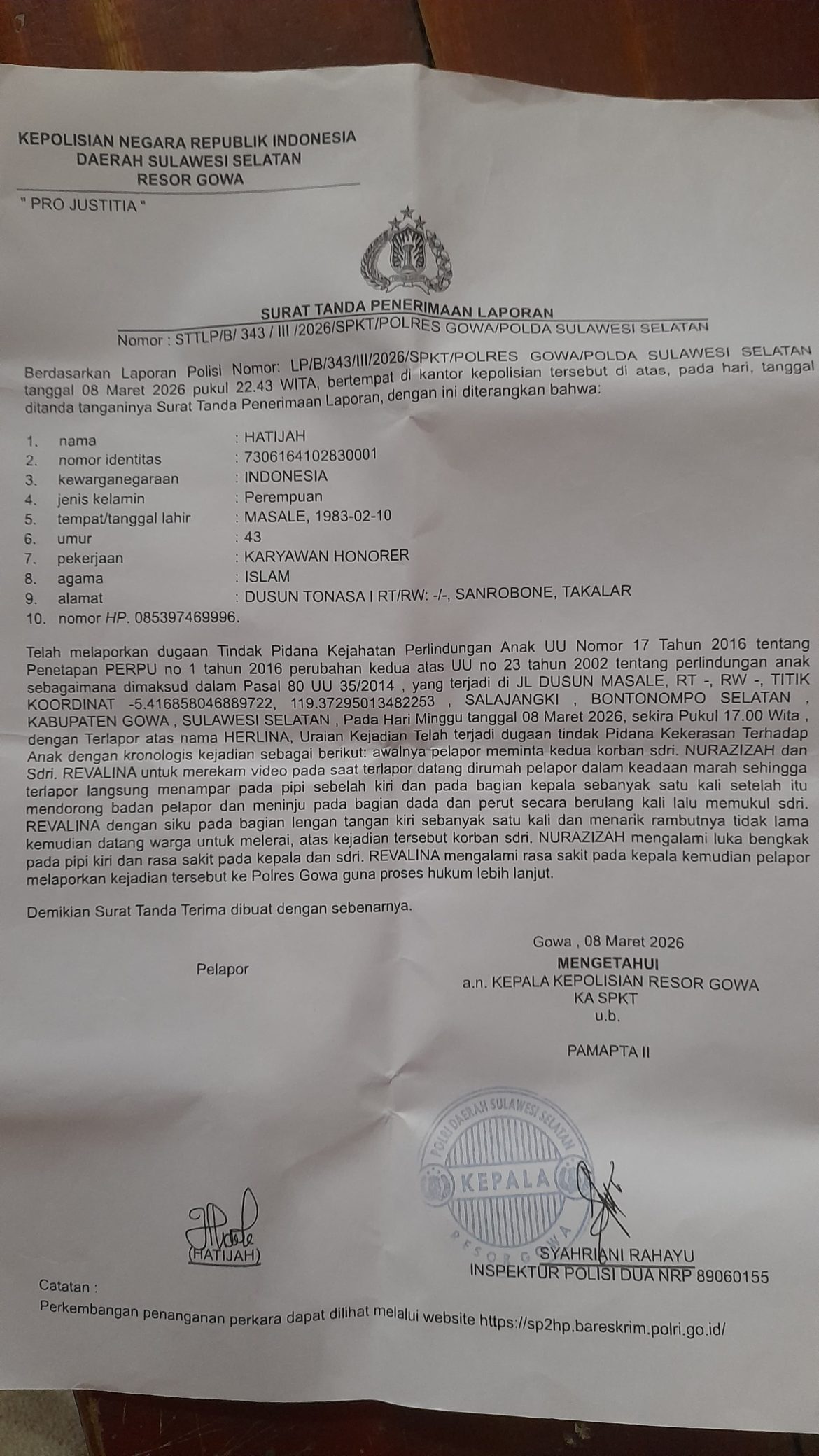 Laporan Pengeroyokan Anak di Bawah Umur di Desa Salajangki Belum Ditindaklanjuti, Keluarga Korban Minta Keadilan