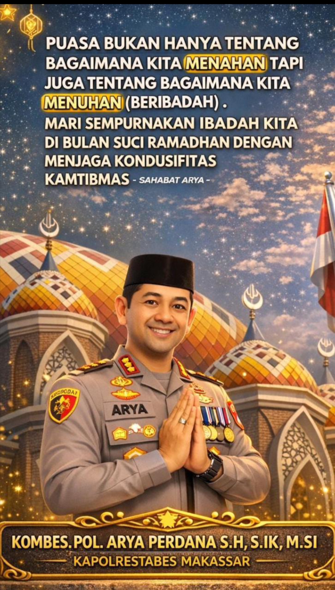 Kapolrestabes Makassar Ajak Masyarakat Jadikan Ramadhan Momentum Perkuat Kebersamaan dan Jaga Kamtibmas