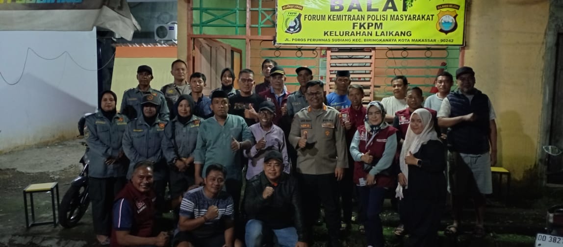 Kapolsek Biringkanaya Silaturahmi dengan Pengurus FKPM dan Warga Kelurahan Laikang Sekaligus Pamitan