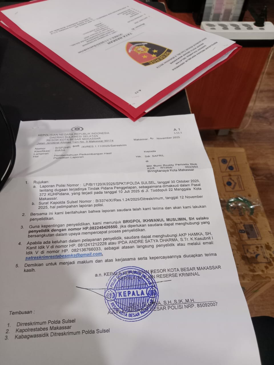 Laporan Penggelapan Hak Warisan Mandek 7 Bulan, Pelapor Soroti Kinerja Penyidik Polrestabes