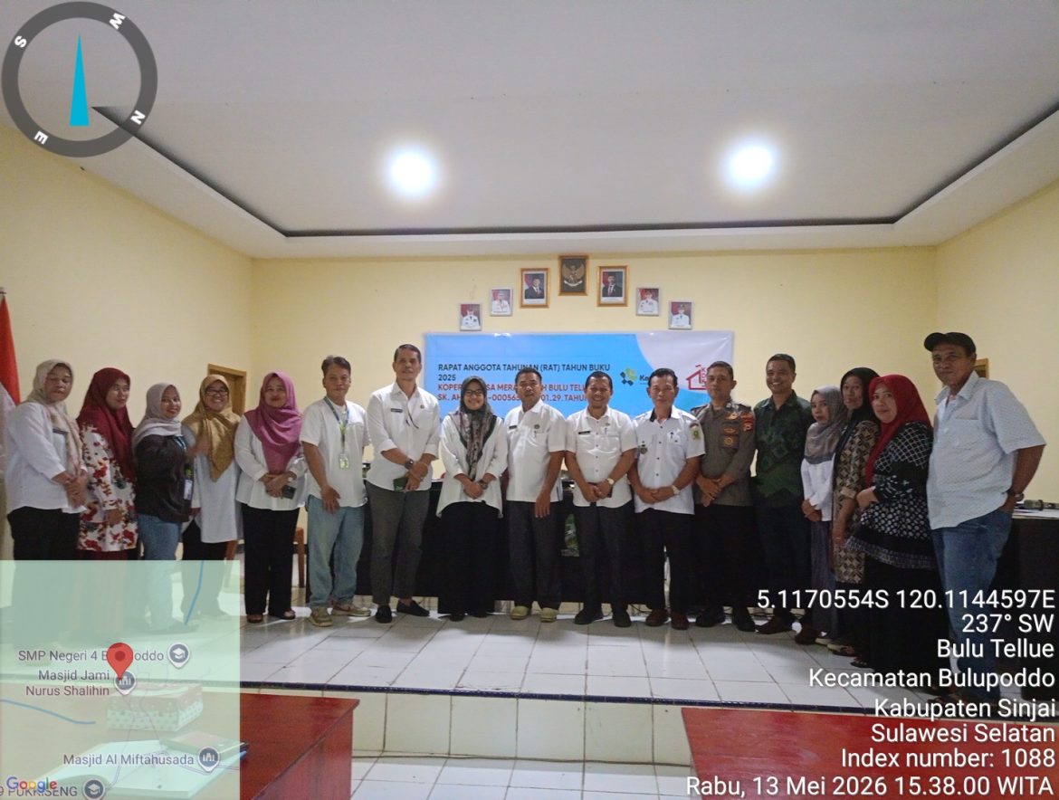 Kadis koperasi dan UMKM. Kabupaten Sinjai apresiasi Kopdes Bulutellue lakukan RAT tahun buku 2025,