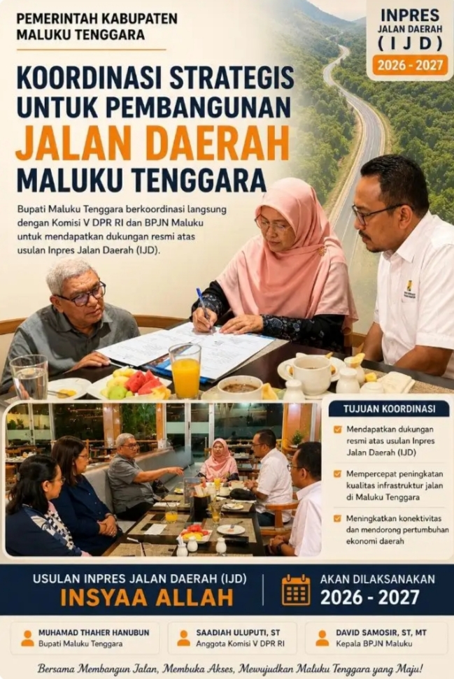 Bupati Maluku Tenggara Jemput Bola ke DPR RI, Perjuangkan Inpres Jalan Daerah 2026–2027 