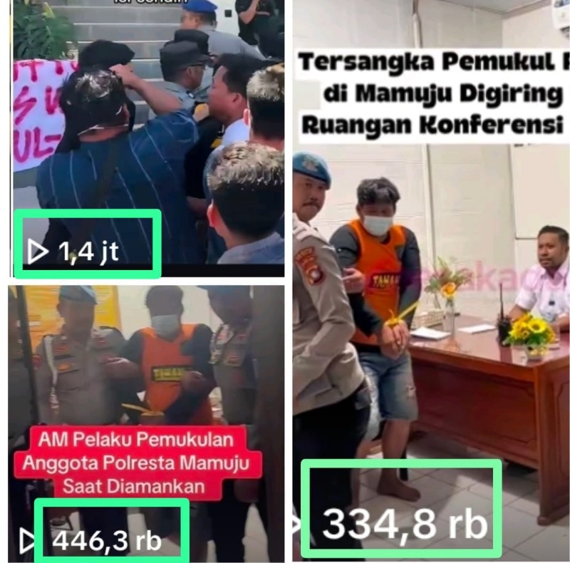 Viral! Video Penangkapan Pelaku Pemukulan Polisi di Mamuju Ditonton Lebih 2 Juta Kali