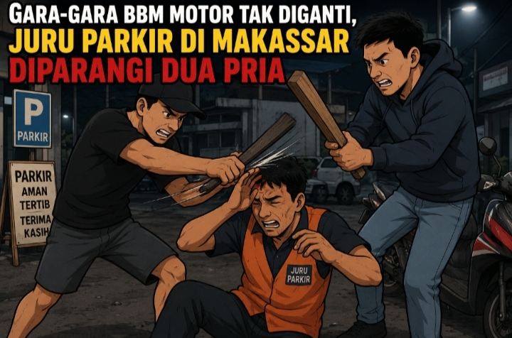 Gara-Gara BBM Motor Tak Diganti, Juru Parkir di Makassar Diparangi Dua Pria