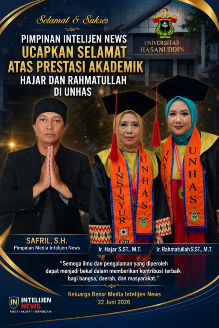 Pimpinan Intelijen News Apresiasi Prestasi Akademik Dua Putri Terbaik Bangsa di Universitas Hasanuddin