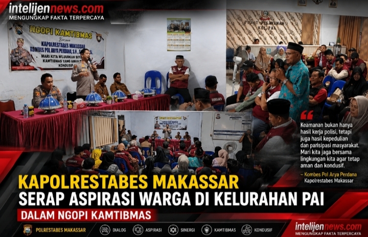 Kapolrestabes Makassar serap Aspirasi Warga Kelurahan Pai,dalam ngopi kamtibmas