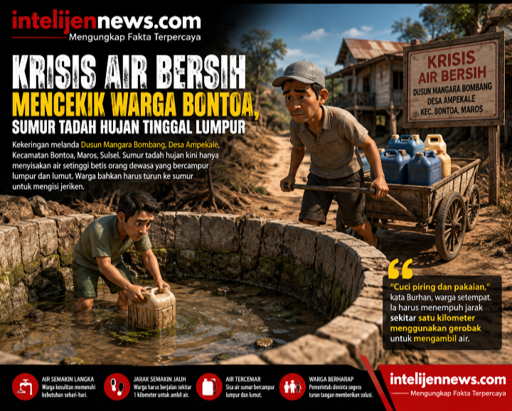 Krisis Air Bersih Mencekik Warga Bontoa, Sumur Tadah Hujan Tinggal Lumpur