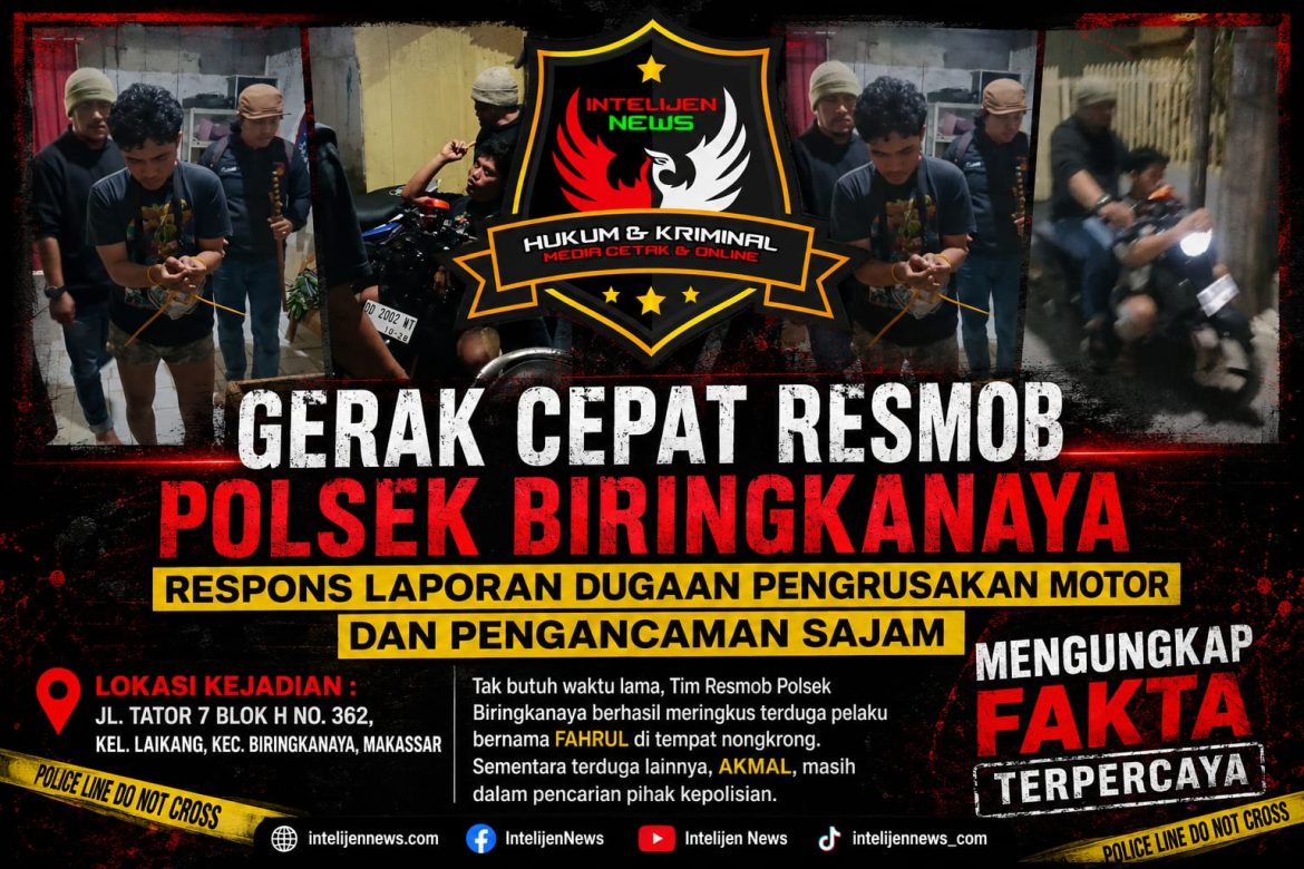 Gerak Cepat Resmob Polsek Biringkanaya, Terduga Pelaku Pengrusakan Motor dan Pengancaman Sajam Dibekuk