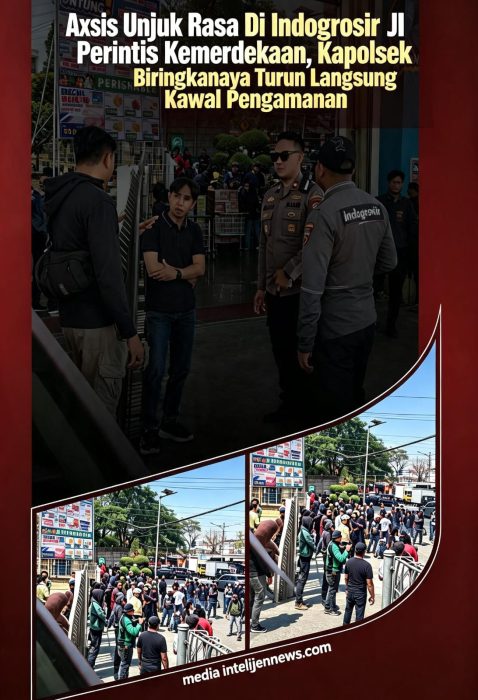 ​Aksi Unjuk Rasa di Indogrosir Jalan Perintis Kemerdekaan, Kapolsek Biringkanaya Turun Langsung Kawal Pengamanan