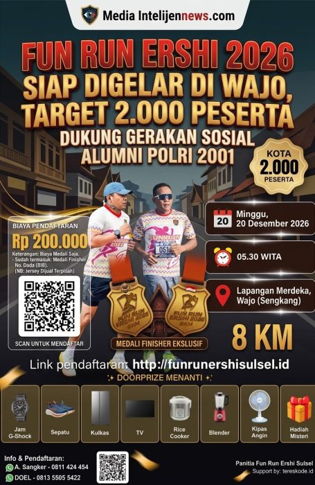 FUN RUN ERSHI 2026 Siap Digelar di Wajo, Target 2.000 Peserta Dukung Gerakan Sosial Alumni Polri 2001
