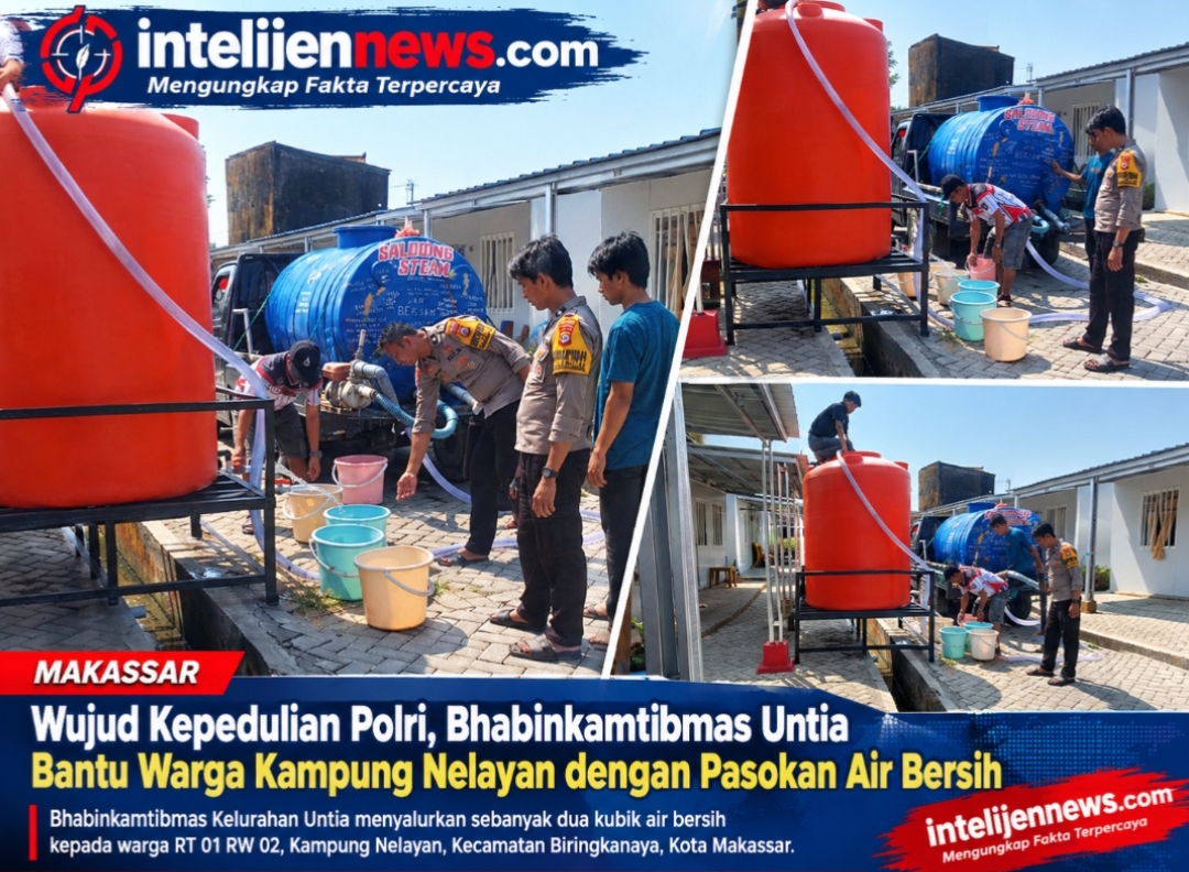 Wujud Kepedulian Polri, Bhabinkamtibmas Untia Salurkan Air Bersih untuk Warga Kampung Nelayan  Makassar — Kepedulian terhadap kebutuhan masyarakat kembali ditunjukkan jajaran Polri. Bhabinkamtibmas Kelurahan Untia turun langsung membantu warga binaannya dengan menyalurkan bantuan air bersih di RT 01 RW 02, Kampung Nelayan, Kelurahan Untia, Kecamatan Biringkanaya, Kota Makassar, Senin (7/9/2026).  Sebanyak dua kubik air bersih disalurkan kepada warga yang membutuhkan. Bantuan tersebut diharapkan dapat meringankan kebutuhan masyarakat, khususnya dalam memenuhi kebutuhan air bersih untuk keperluan sehari-hari.  Kegiatan ini tidak hanya menjadi bentuk kepedulian sosial, tetapi juga menjadi momentum bagi Bhabinkamtibmas untuk semakin dekat dengan masyarakat. Kehadiran langsung di tengah warga diharapkan dapat memperkuat komunikasi, membangun kepercayaan, serta memastikan berbagai kebutuhan masyarakat dapat diketahui dan ditindaklanjuti.  Kapolsek Biringkanaya Kompol Setiawan A. Malik, S.I.K., mengatakan bahwa Bhabinkamtibmas merupakan ujung tombak Polri yang memiliki peran penting dalam memberikan pelayanan sekaligus membangun kedekatan dengan masyarakat.  «“Bhabinkamtibmas memiliki peran penting untuk selalu hadir dan menjalin kedekatan dengan masyarakat. Pemberian bantuan air bersih ini merupakan bentuk kepedulian serta upaya membantu warga yang membutuhkan, sekaligus memperkuat hubungan antara Polri dan masyarakat,” ujar Kompol Setiawan A. Malik, S.I.K.»  Menurutnya, kehadiran Polri di tengah masyarakat tidak hanya berkaitan dengan aspek keamanan dan ketertiban, tetapi juga bagaimana memberikan manfaat serta membantu masyarakat ketika menghadapi kebutuhan tertentu.  Kapolsek Biringkanaya berharap kegiatan sosial dan pelayanan masyarakat seperti ini dapat terus dilakukan secara berkelanjutan. Dengan komunikasi dan sinergi yang semakin baik, hubungan antara Polri dan masyarakat diharapkan semakin kuat dalam menciptakan lingkungan yang aman, nyaman, dan kondusif.  Polri hadir untuk masyarakat, bukan hanya menjaga keamanan, tetapi juga memberikan kepedulian dan pelayanan di tengah warga.