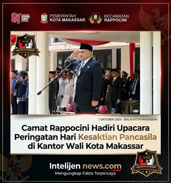 Camat Rappocini Hadiri Upacara Peringatan Hari Kesaktian Pancasila di Kantor Wali Kota Makassar