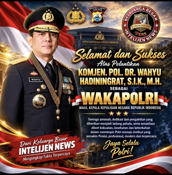 Komjen Pol. Wahyu Hadiningrat Resmi Dilantik sebagai Wakapolri, Keluarga Besar Intelijen News Sampaikan Ucapan Selamat