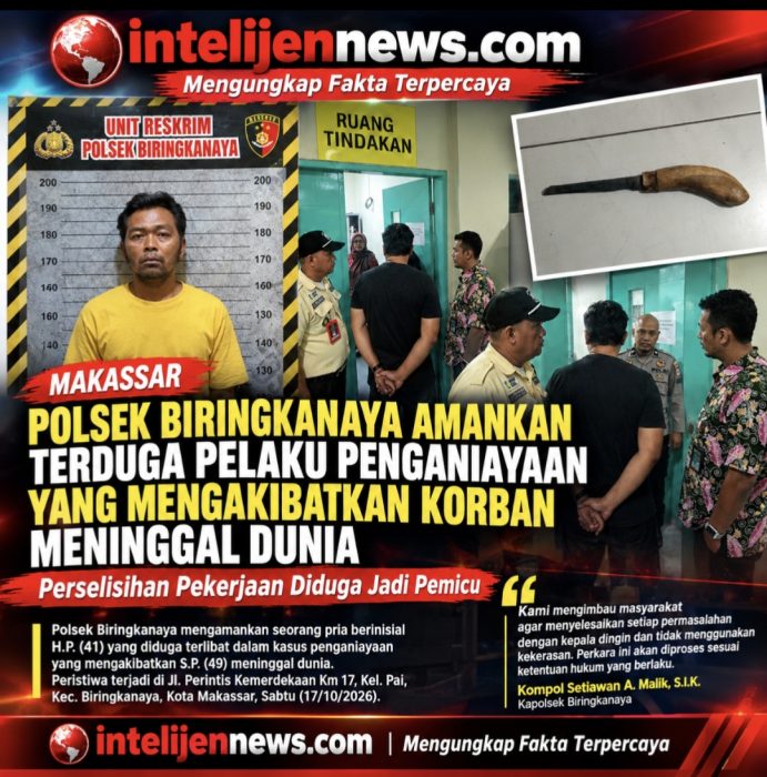 Polsek Biringkanaya Amankan Terduga Pelaku Penganiayaan Maut di Makassar, Perselisihan Pekerjaan Diduga Jadi Pemicu